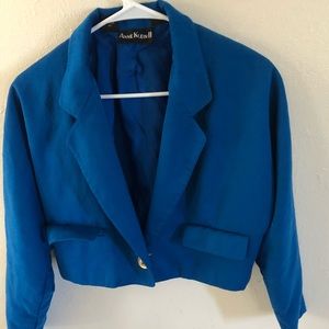 Anne Klein II cobalt blue cropped blazer